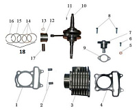 Двигатель снегохода IRBIS Dingo T150 (2015 г.) (часть 6)
